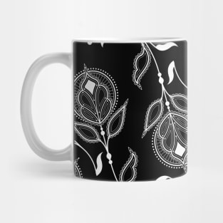 Black and White Medallion Paisley Mug